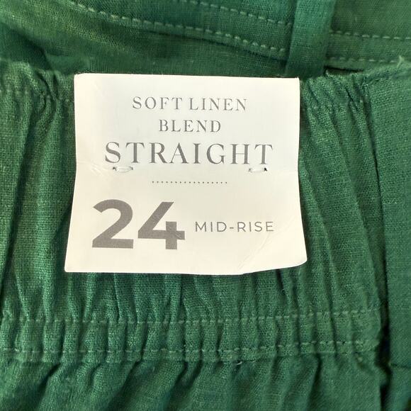 NWT Lane Bryant Green Linen Blend Cargo Pants | Wide Leg Utility Work Casual 24W - Picture 7 of 9